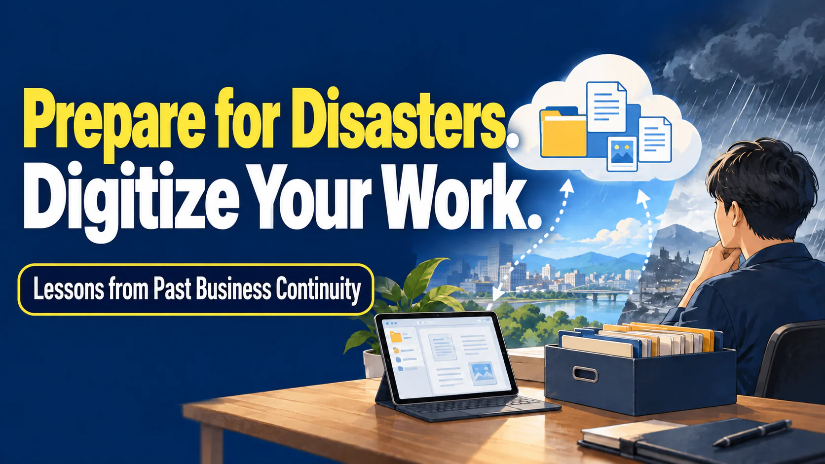 Article illustration: Prepare for Disasters. Digitize Your Work.