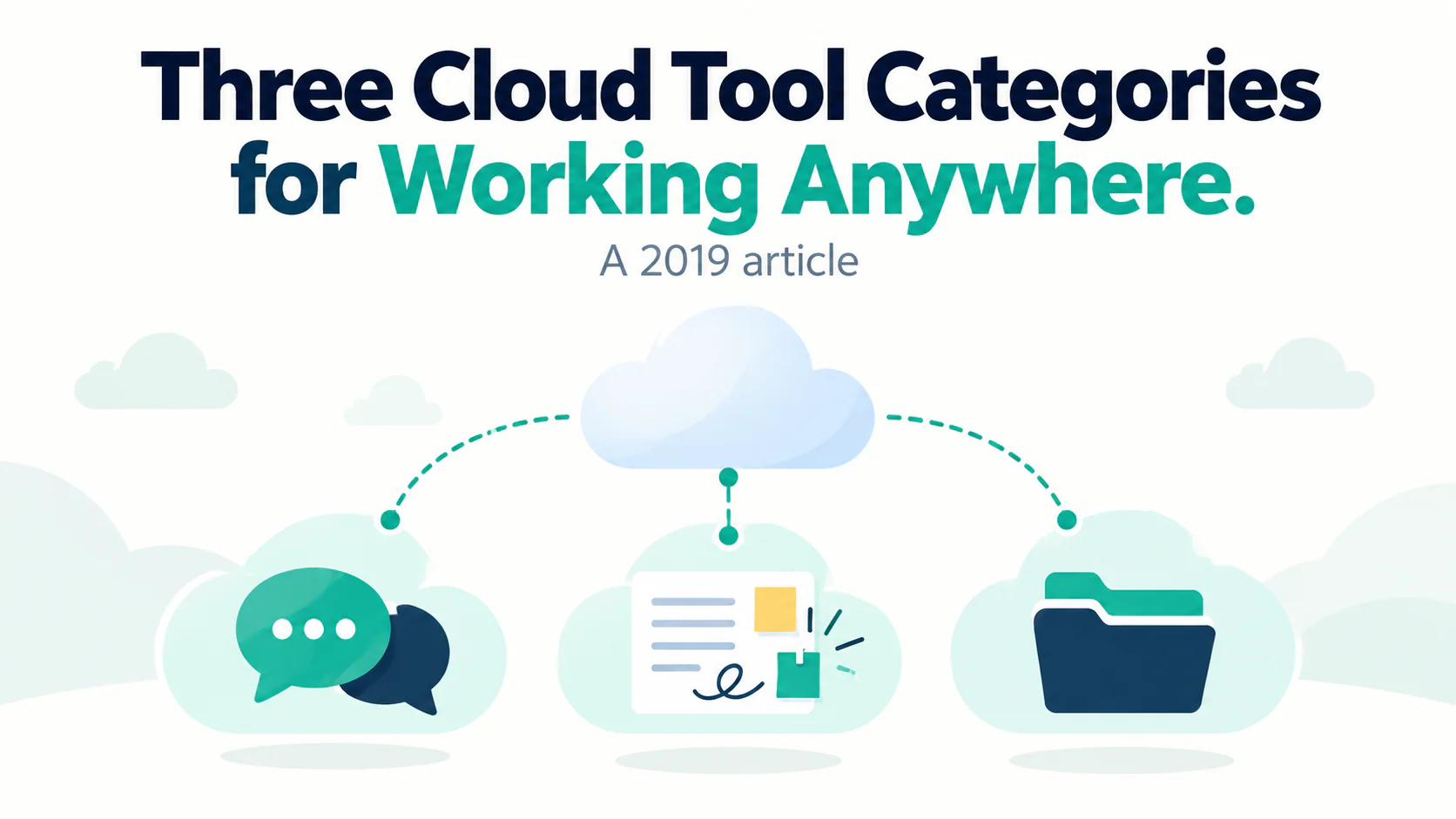 Article illustration: Three Cloud Tool Categories for Working Anywhere.