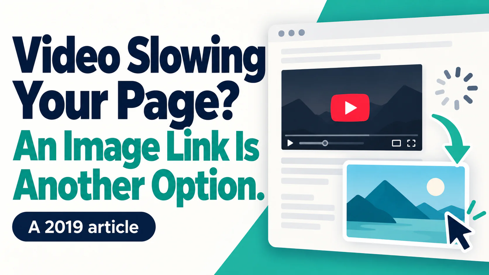Article illustration: Video Slowing Your Page? An Image Link Is Another Option.